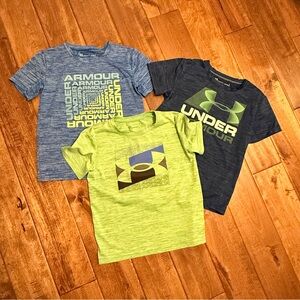 Under Armour Kids' Short-Sleeve bundle - Neon Green, Navy, Heather Blue
